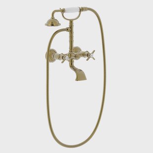 Douchemengkraan Tres Clasic 2 Kruisgreep Incl Handdouche met Steun Verouderd Messing