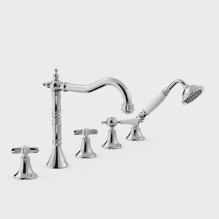 Badrandkraan Tres Clasic Mengkraan Incl. Omstelknop en Handdouche Chroom