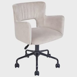 Beliani - SANILAC - Bureaustoel - Taupe - Fluweel