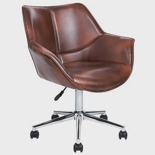 Beliani - NEWDALE - Bureaustoel - Donkerbruin - Kunstleer Beliani - NEWDALE - Bureaustoel - Donkerbruin - Kunstleer