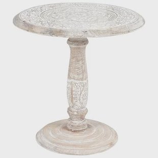 Beliani - JAMBIA - Bijzettafel - Gebroken wit - Mangohout