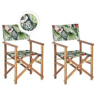 Beliani-CINE -Tuinstoel set van 2-Lichthout|Groen|Toekan-Polyester