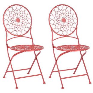 Beliani - SCARIO - Tuinstoelen set van 2 - Rood - IJzer