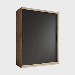 Meubella Kledingkast Luxor - Zwart - Eiken - 150 cm Meubella Kledingkast Luxor - Zwart - Eiken - 150 cm