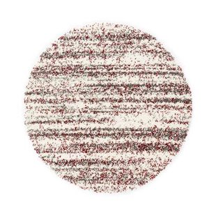 Boho&me Rond hoogpolig vloerkleed strepen Artisan - grijs|rood - 300