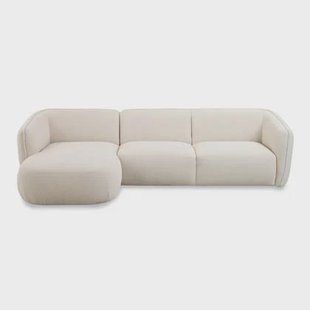 by fonQ Soft Hoekbank met Chaise Longue Links - Bouclé - Crème