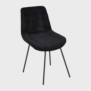 Eetkamerstoel ribstof - zwart - 84x52x52cm Eetkamerstoel ribstof - zwart - 84x52x52cm