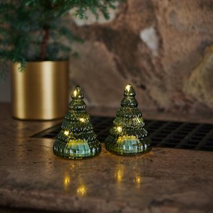 Sirius LED decoratie figuur Lucy boom van glas 9cm 2er