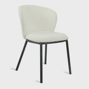 by fonQ Plush Eetkamerstoel - Bouclé - Crème