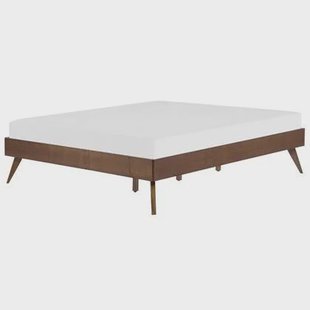 Beliani-BERRIC -Tweepersoonsbed-Donkere houtkleur-140 x 200 cm-MDF