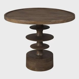 Dutchbone Cath Bijzettafel Rond 66 cm Mangohout - Bruin