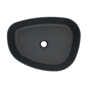 Waskom Arcqua Rocker Cast Marble 50x37 cm Organisch Rechts Mat Antraciet