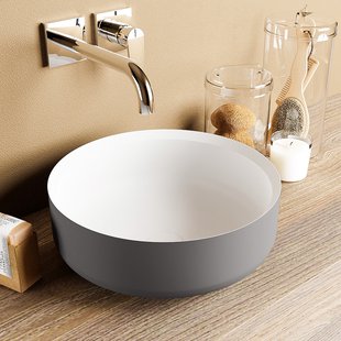 MONDIAZ COSS Waskom solid surface 36cm kleur DarkGrey / Talc