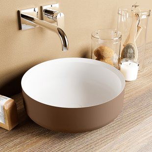 MONDIAZ COSS Waskom solid surface 36cm kleur Rust / Talc MONDIAZ COSS Waskom solid surface 36cm kleur Rust / Talc