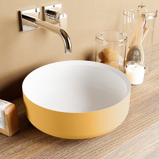 MONDIAZ COSS Waskom solid surface 36cm kleur Ocher / Talc