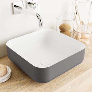 MONDIAZ BINX Waskom solid surface 36cm kleur DarkGrey / Talc