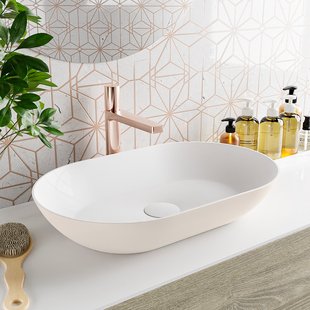 MONDIAZ ONNI Waskom solid surface 55cm kleur Linen / Talc