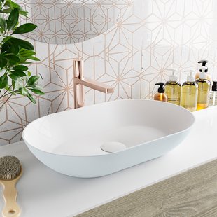 MONDIAZ ONNI Waskom solid surface 55cm kleur Clay / Talc