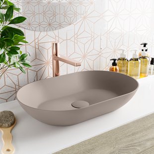 MONDIAZ ONNI Waskom solid surface 55cm kleur Smoke / Smoke