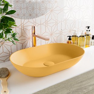 MONDIAZ ONNI Waskom solid surface 55cm kleur Ocher / Ocher