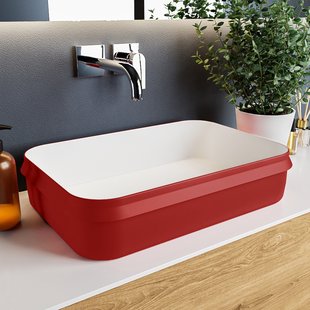 MONDIAZ ARVO Waskom solid surface 55cm kleur Fire / Talc