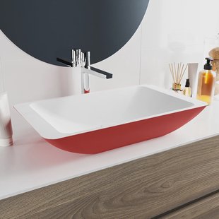 MONDIAZ TOPI Waskom solid surface 60cm kleur Fire / Talc