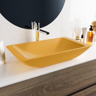 MONDIAZ TOPI Waskom solid surface 60cm kleur Ocher / Ocher