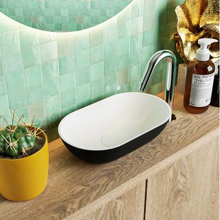 MONDIAZ POOLE solid surface opzetkom kleur Urban | Talc. Afmeting 30x18x8cm