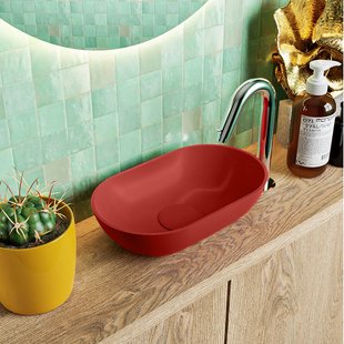 MONDIAZ POOLE solid surface opzetkom kleur Fire | Fire. Afmeting 30x18x8cm