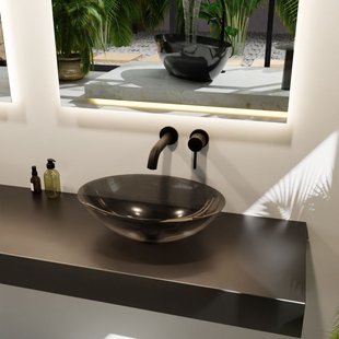 MONDIAZ ZOI Waskom transparant 50cm kleur black