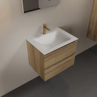 MONDIAZ AIVY 60cm badmeubel Chai, wastafel Talc solid surface midden 1 kraangat (AI-351111TALC-SI - AI-M60CHMI)