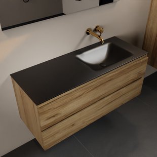 MONDIAZ AIVY 120cm badmeubel Chai, wastafel Urban solid surface rechts zonder kraangat (AI-351641URBAN-NO - AI-M120CHRE)