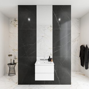 MONDIAZ DENTA 60 badmeubel talc 2 lades wastafel midden 1 kraangat