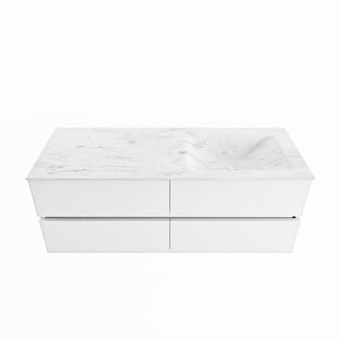 MONDIAZ VICA-DLUX 130cm badmeubel onderkast Talc 4 lades. Inbouw wastafel CLOUD rechts 1 kraangat, kleur Opalo. MONDIAZ VICA-DLUX 130cm badmeubel onderkast Talc 4 lades. Inbouw wastafel CLOUD rechts 1 kraangat, kleur Opalo.