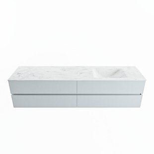MONDIAZ VICA-DLUX 200cm badmeubel onderkast Clay 4 lades. Inbouw wastafel CLOUD rechts zonder kraangat, kleur Opalo. MONDIAZ VICA-DLUX 200cm badmeubel onderkast Clay 4 lades. Inbouw wastafel CLOUD rechts zonder kraangat, kleur Opalo.