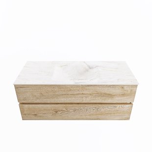 MONDIAZ VICA-DLUX 120cm badmeubel onderkast Washed Oak 2 lades. Inbouw wastafel CLOUD midden zonder kraangat, kleur Ostra. MONDIAZ VICA-DLUX 120cm badmeubel onderkast Washed Oak 2 lades. Inbouw wastafel CLOUD midden zonder kraangat, kleur Ostra.