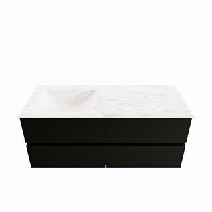 MONDIAZ VICA-DLUX 120cm badmeubel onderkast Urban 4 lades. Inbouw wastafel CLOUD links 1 kraangat, kleur Ostra. MONDIAZ VICA-DLUX 120cm badmeubel onderkast Urban 4 lades. Inbouw wastafel CLOUD links 1 kraangat, kleur Ostra.