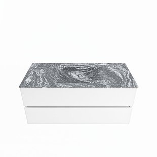 MONDIAZ VICA-DLUX 110cm badmeubel onderkast Talc 2 lades. Inbouw wastafel CLOUD midden zonder kraangat, kleur Lava.