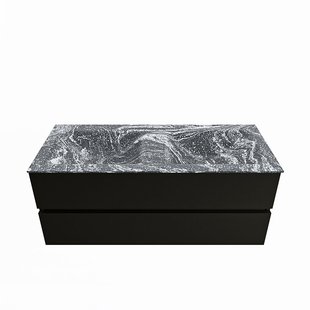 MONDIAZ VICA-DLUX 120cm badmeubel onderkast Urban 2 lades. Inbouw wastafel CLOUD dubbel zonder kraangat, kleur Lava.