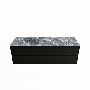 MONDIAZ VICA-DLUX 150cm badmeubel onderkast Urban 2 lades. Inbouw wastafel CLOUD links zonder kraangat, kleur Lava.