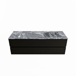 MONDIAZ VICA-DLUX 150cm badmeubel onderkast Urban 2 lades. Inbouw wastafel CLOUD rechts 1 kraangat, kleur Lava.