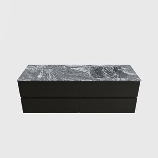 MONDIAZ VICA-DLUX 150cm badmeubel onderkast Urban 4 lades. Inbouw wastafel CLOUD rechts 1 kraangat, kleur Lava.