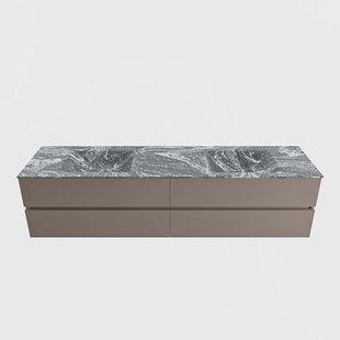 MONDIAZ VICA-DLUX 200cm badmeubel onderkast Smoke 4 lades. Inbouw wastafel CLOUD dubbel 2 kraangaten, kleur Lava. MONDIAZ VICA-DLUX 200cm badmeubel onderkast Smoke 4 lades. Inbouw wastafel CLOUD dubbel 2 kraangaten, kleur Lava.