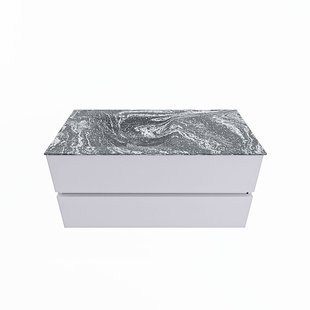 MONDIAZ VICA-DLUX 100cm badmeubel onderkast Cale 2 lades. Inbouw wastafel CLOUD links zonder kraangat, kleur Lava.