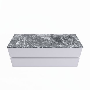 MONDIAZ VICA-DLUX 130cm badmeubel onderkast Cale 2 lades. Inbouw wastafel CLOUD rechts zonder kraangat, kleur Lava.