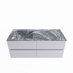 MONDIAZ VICA-DLUX 120cm badmeubel onderkast Cale 4 lades. Inbouw wastafel CLOUD links 1 kraangat, kleur Lava.