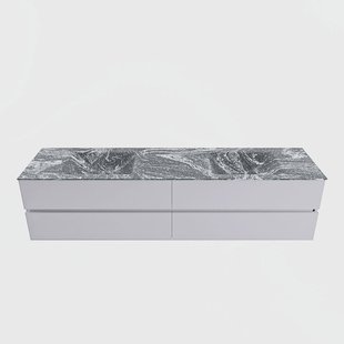 MONDIAZ VICA-DLUX 200cm badmeubel onderkast Cale 4 lades. Inbouw wastafel CLOUD dubbel zonder kraangat, kleur Lava.