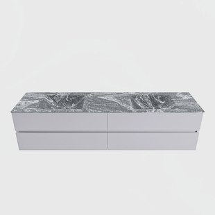 MONDIAZ VICA-DLUX 200cm badmeubel onderkast Cale 4 lades. Inbouw wastafel CLOUD dubbel 2 kraangaten, kleur Lava.