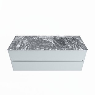 MONDIAZ VICA-DLUX 130cm badmeubel onderkast Clay 2 lades. Inbouw wastafel CLOUD rechts 1 kraangat, kleur Lava.