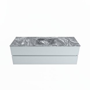 MONDIAZ VICA-DLUX 150cm badmeubel onderkast Clay 2 lades. Inbouw wastafel CLOUD midden 1 kraangat, kleur Lava.